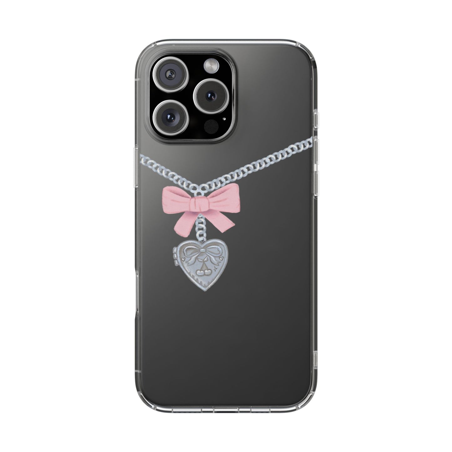 Heart locket Clear Phone Case