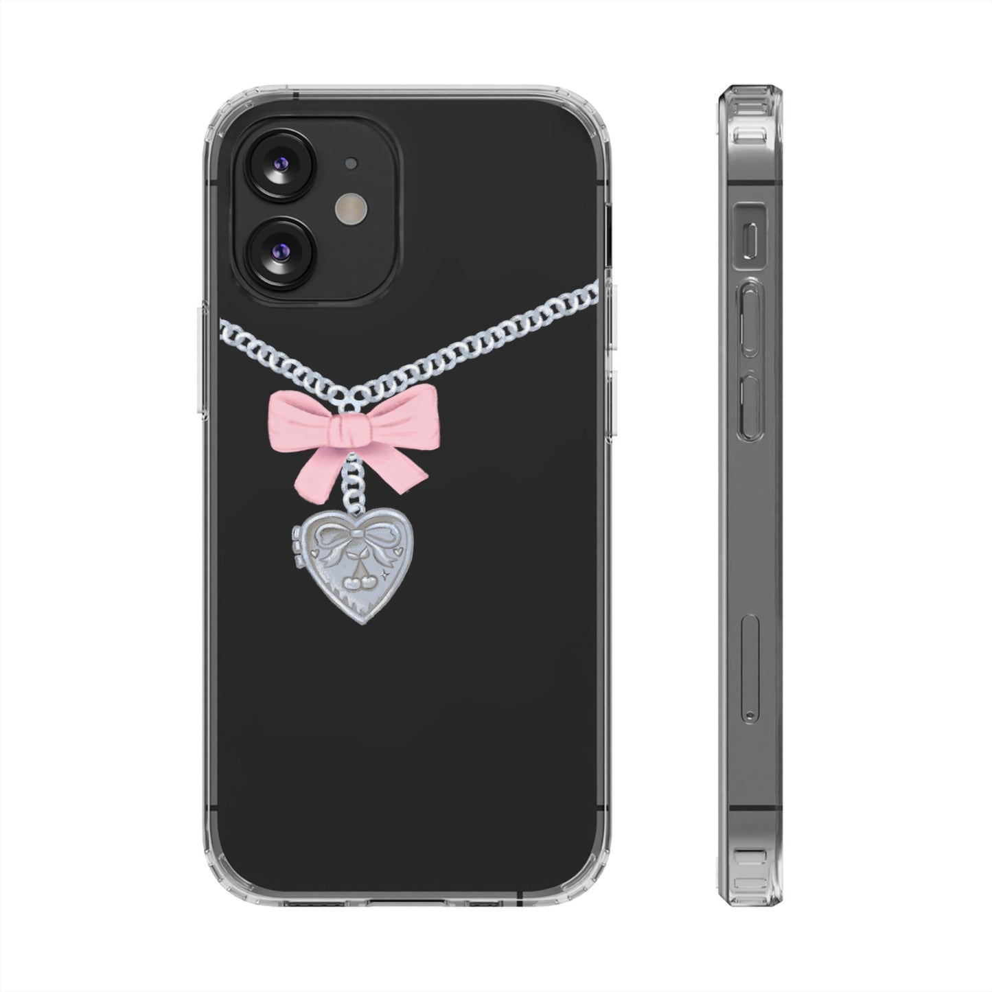 Heart locket Clear Phone Case