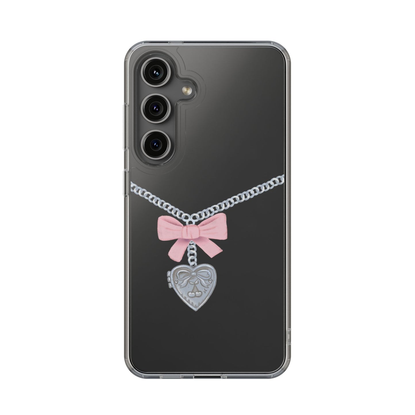 Heart locket Clear Phone Case