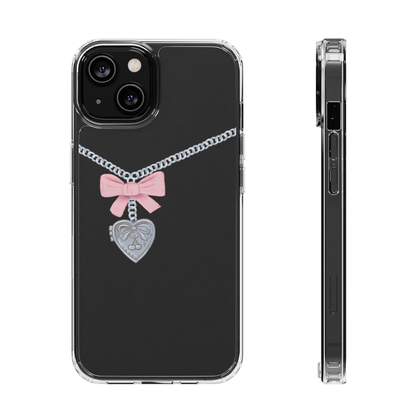 Heart locket Clear Phone Case