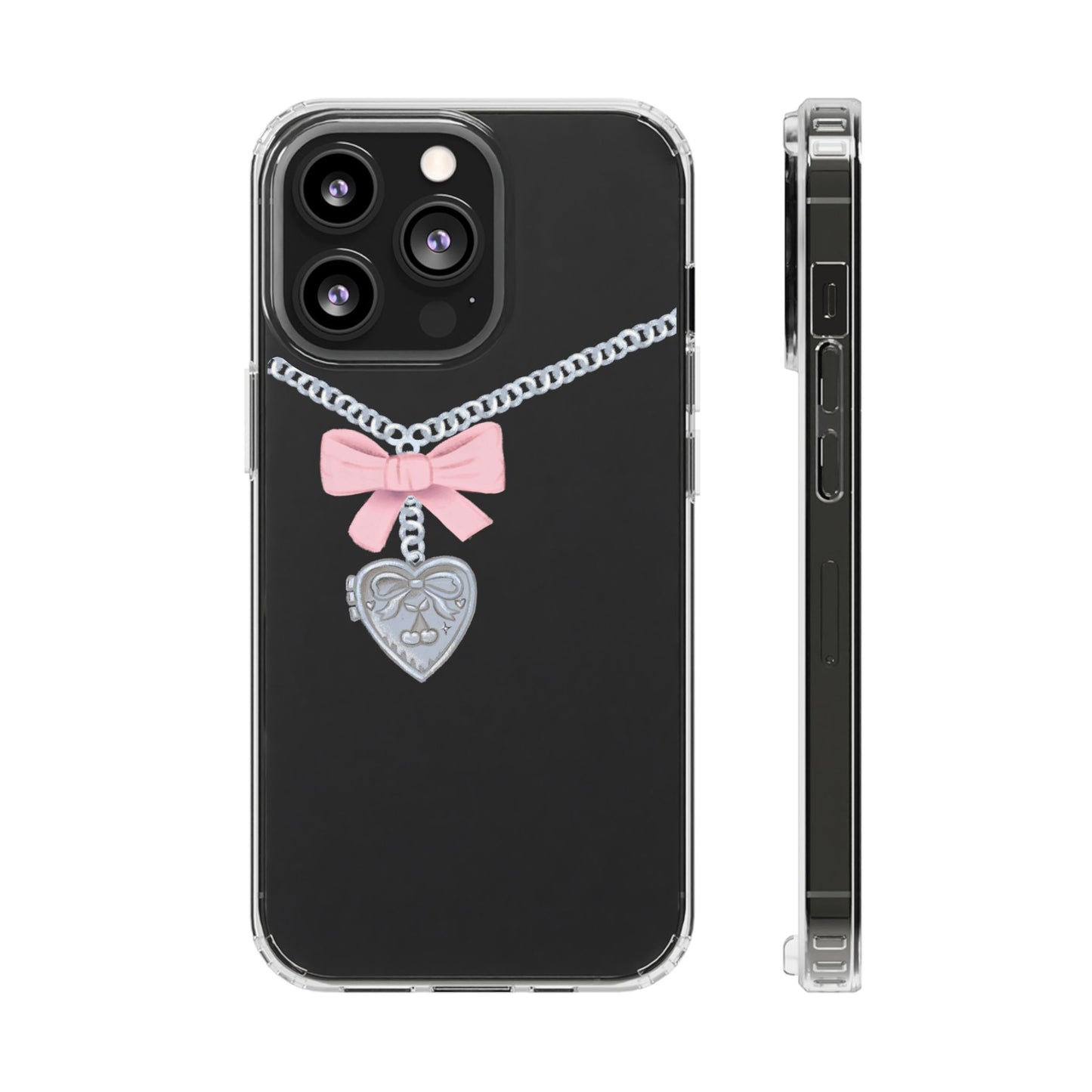 Heart locket Clear Phone Case