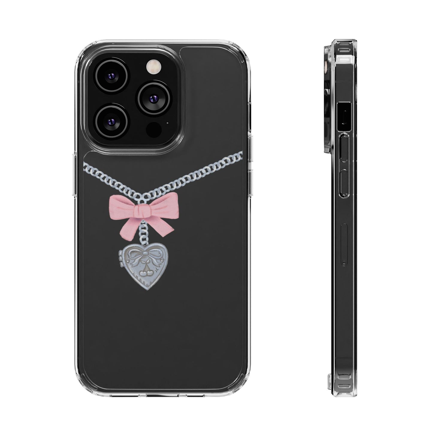 Heart locket Clear Phone Case