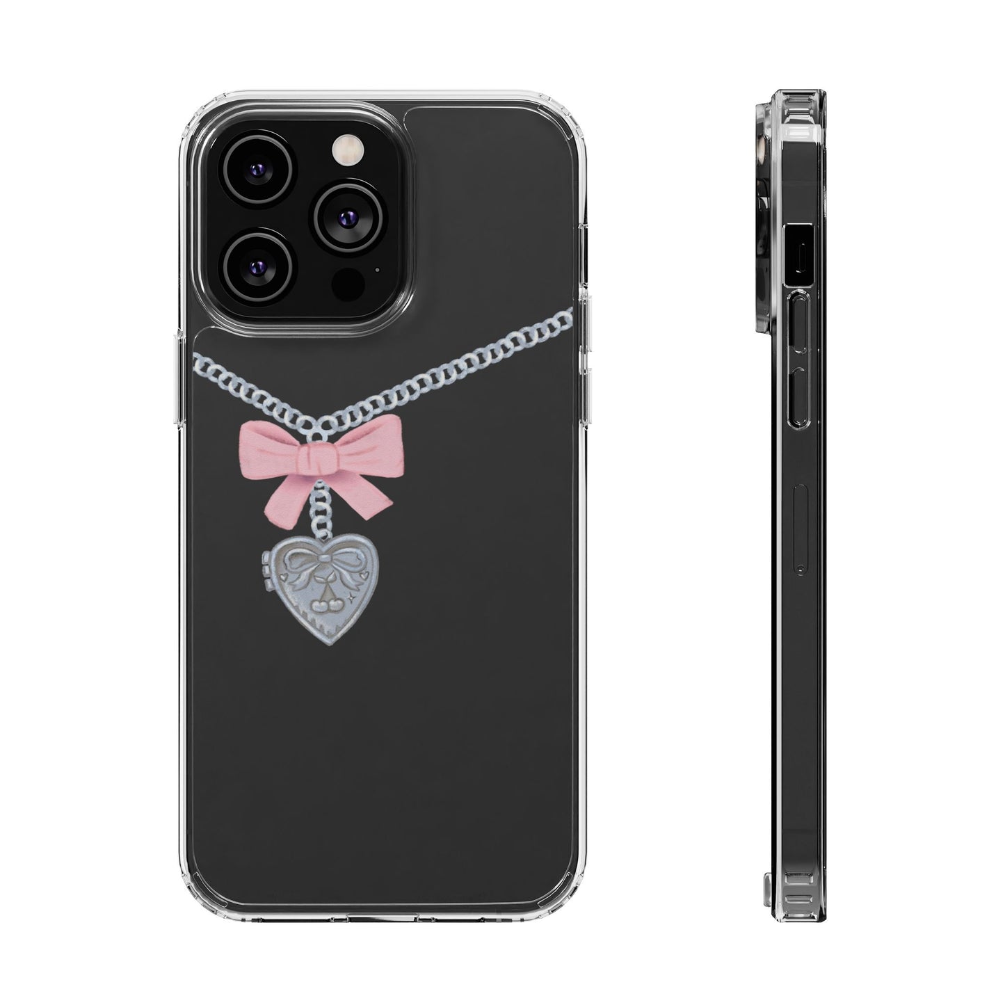 Heart locket Clear Phone Case