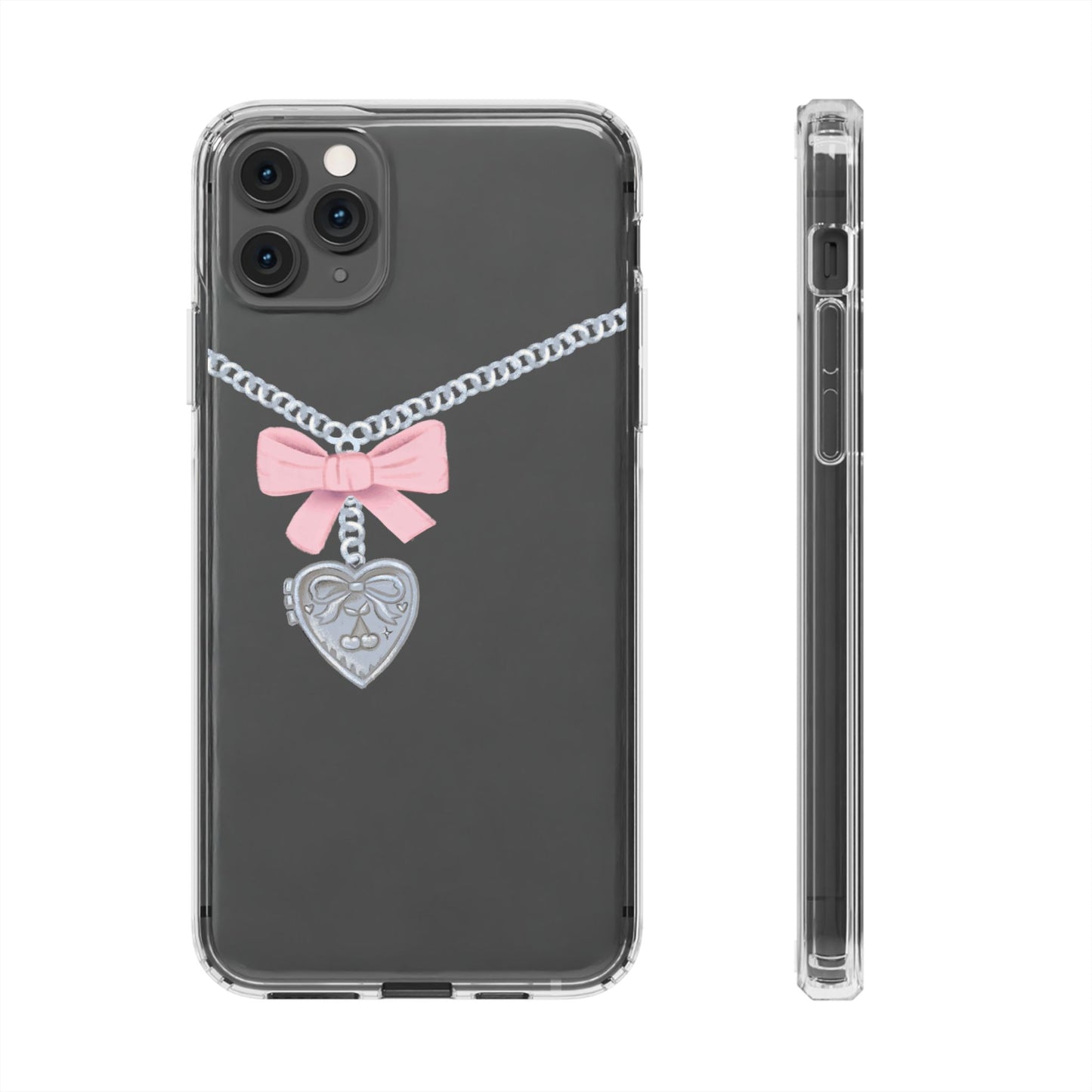 Heart locket Clear Phone Case