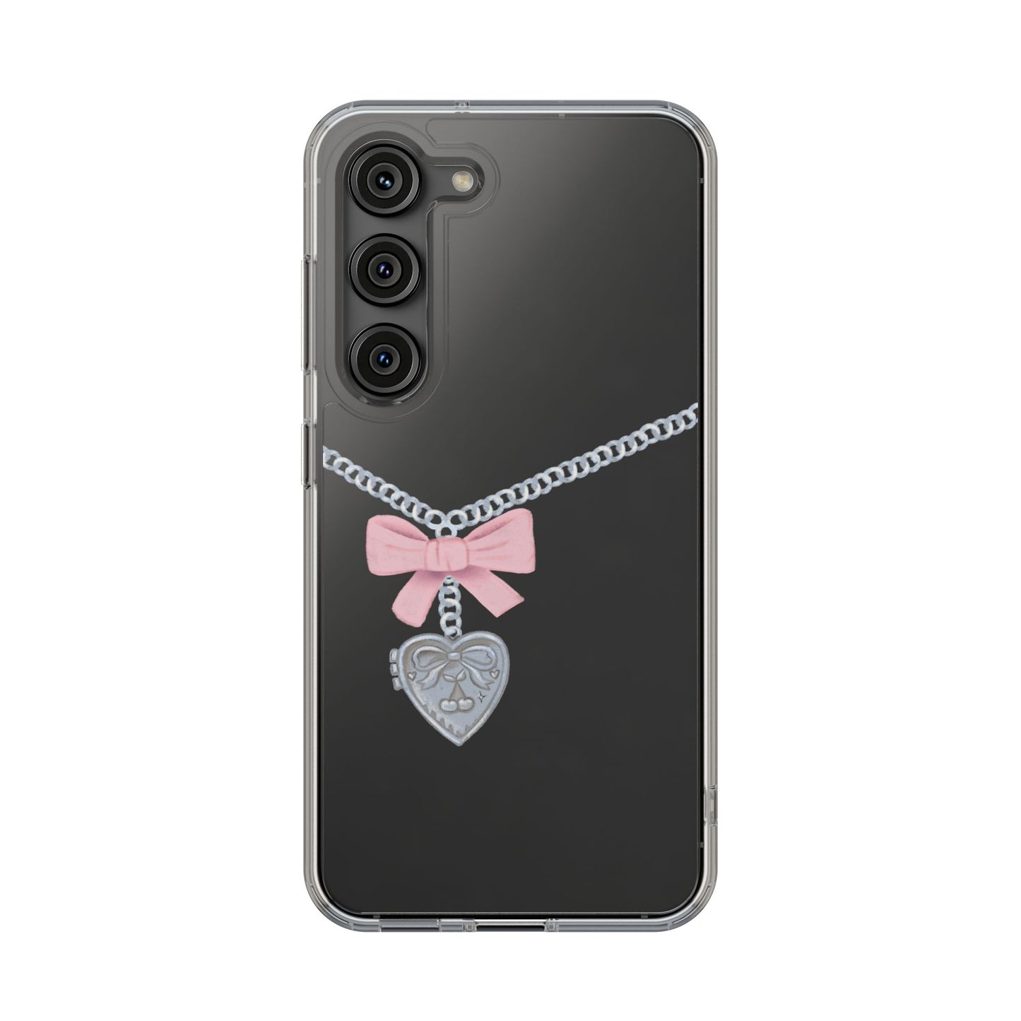 Heart locket Clear Phone Case