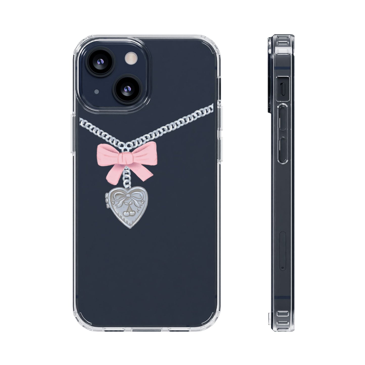 Heart locket Clear Phone Case