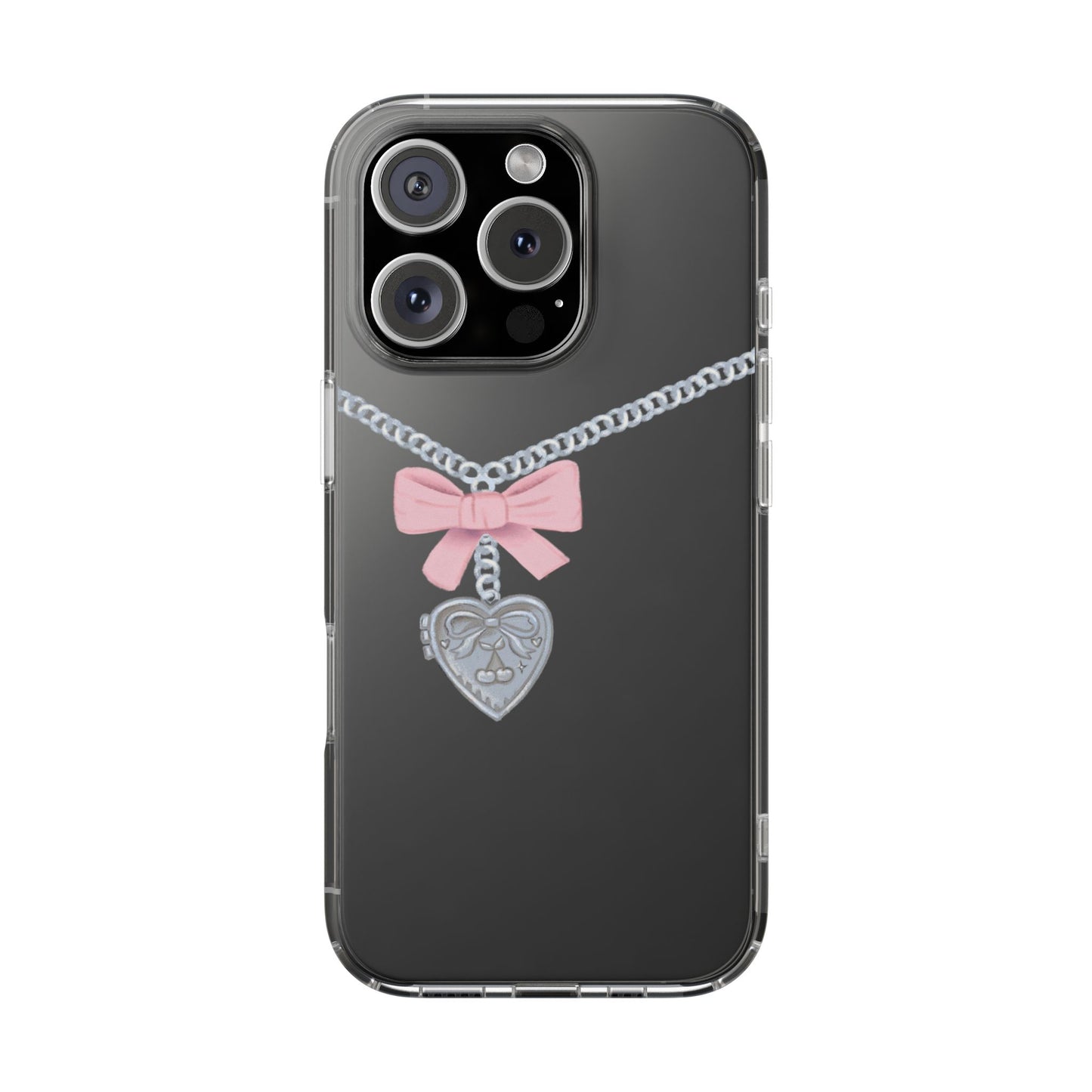 Heart locket Clear Phone Case