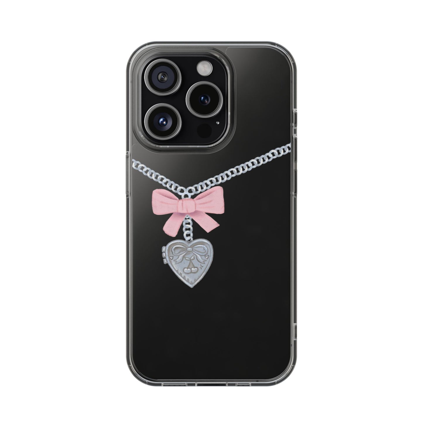 Heart locket Clear Phone Case